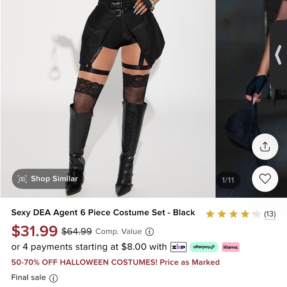 Halloween dea agent costume